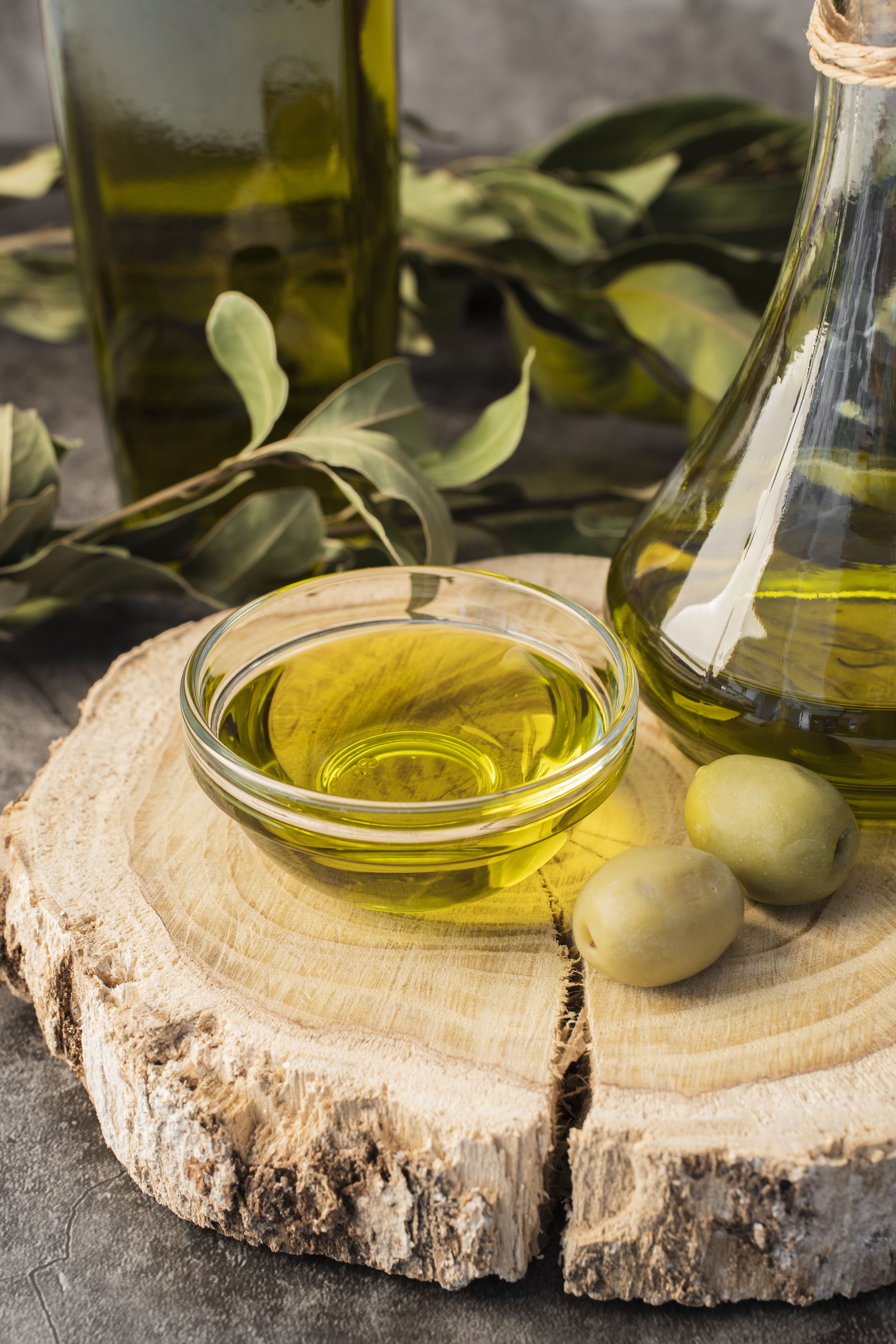 close up organic olive oil olives